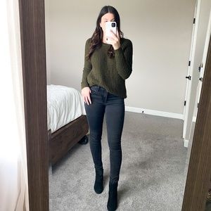 Olive Green Long Sleeve Sweater- Warm!